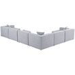 Meridian Furniture Cube Grey Durable Linen Modular Sectional