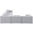 Meridian Furniture Cube Grey Durable Linen Modular Sectional