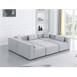 Meridian Furniture Cube Grey Durable Linen Modular Sectional