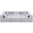 Meridian Furniture Cube Grey Durable Linen Modular Sectional