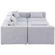 Meridian Furniture Cube Grey Durable Linen Modular Sectional