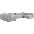 Meridian Furniture Cube Grey Durable Linen Modular Sectional