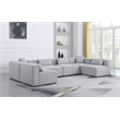 Meridian Furniture Cube Grey Durable Linen Modular Sectional