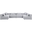 Meridian Furniture Cube Grey Durable Linen Modular Sectional