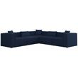 Meridian Furniture Cube Navy Durable Linen Modular Sectional