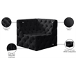 Meridian Furniture Tuft Black Velvet Corner Chair