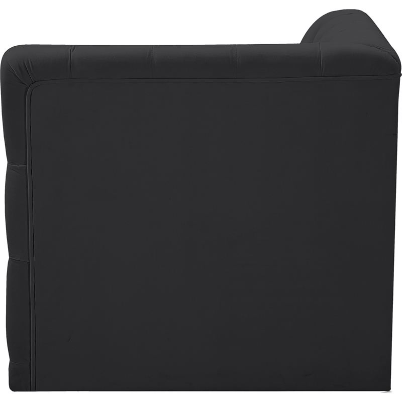 Meridian Furniture Tuft Black Velvet Corner Chair