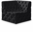 Meridian Furniture Tuft Black Velvet Corner Chair