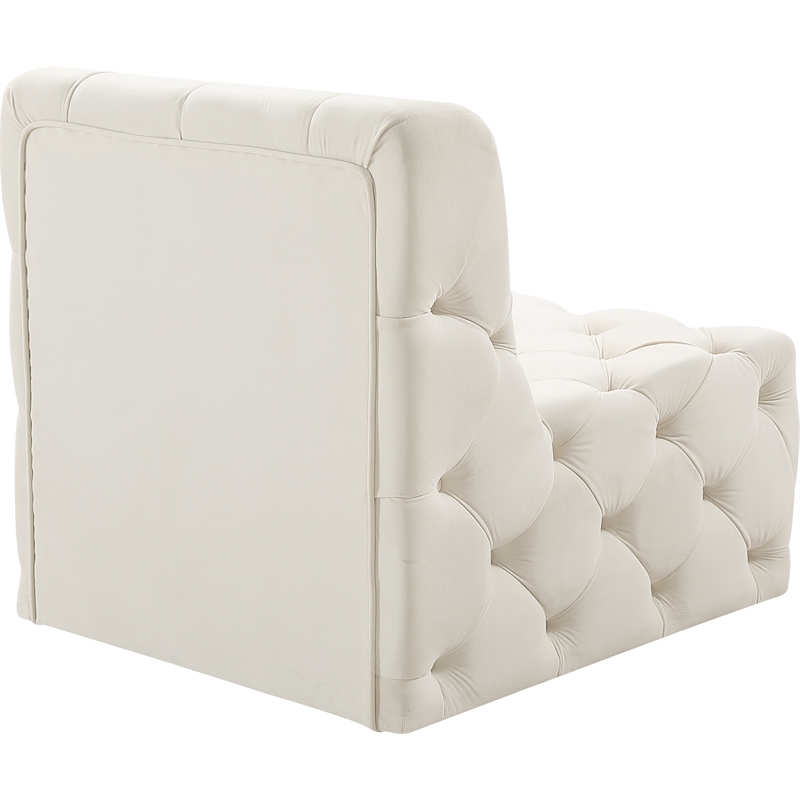 Meridian Furniture Tuft Cream Velvet Armless Chair