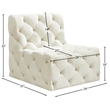 Meridian Furniture Tuft Cream Velvet Armless Chair