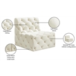 Meridian Furniture Tuft Cream Velvet Armless Chair