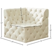 Meridian Furniture Tuft Cream Velvet Corner Chair