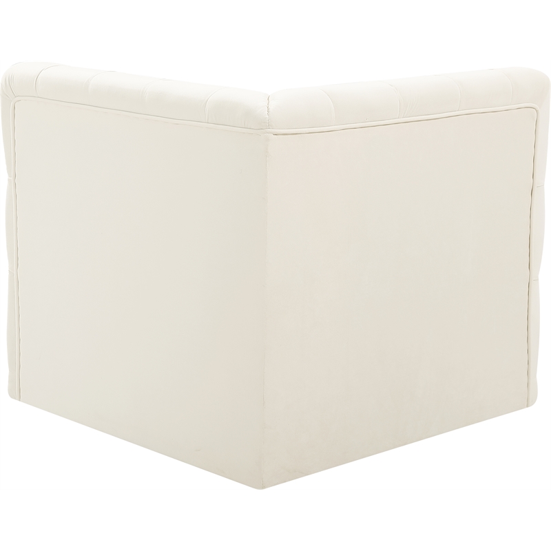 Meridian Furniture Tuft Cream Velvet Corner Chair