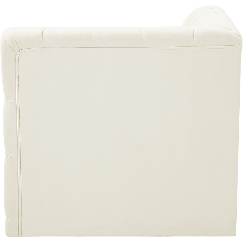 Meridian Furniture Tuft Cream Velvet Corner Chair