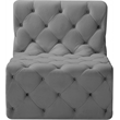Meridian Furniture Tuft Grey Velvet Armless Chair
