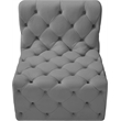 Meridian Furniture Tuft Grey Velvet Armless Chair
