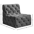 Meridian Furniture Tuft Grey Velvet Armless Chair