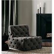 Meridian Furniture Tuft Grey Velvet Armless Chair