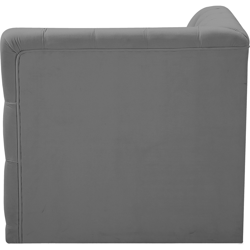 Meridian Furniture Tuft Grey Velvet Corner Chair