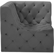 Meridian Furniture Tuft Grey Velvet Corner Chair