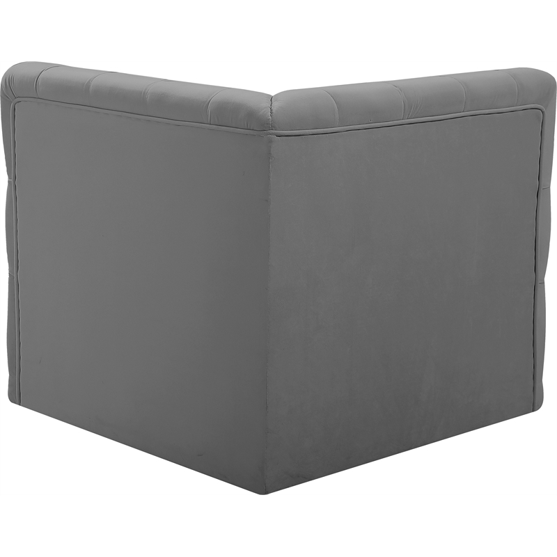 Meridian Furniture Tuft Grey Velvet Corner Chair