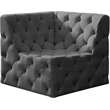 Meridian Furniture Tuft Grey Velvet Corner Chair