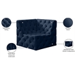 Meridian Furniture Tuft Navy Velvet Corner Chair