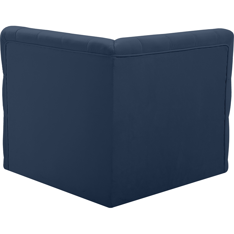 Meridian Furniture Tuft Navy Velvet Corner Chair