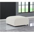 Meridian Furniture Miramar Cream Durable Linen Textured Ottoman