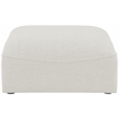 Meridian Furniture Miramar Cream Durable Linen Textured Ottoman