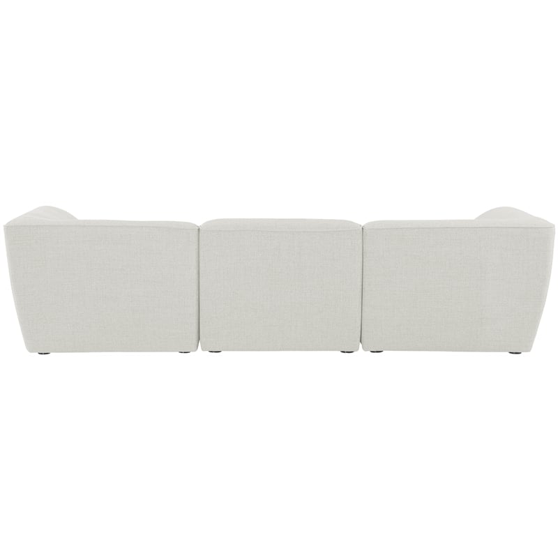 Meridian Furniture Miramar Cream Durable Linen Textured Modular Sofa