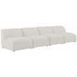Meridian Furniture Miramar Cream Durable Linen Textured Modular Sofa
