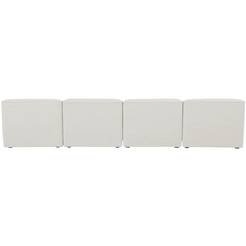 Meridian Furniture Miramar Cream Durable Linen Textured Modular Sofa