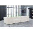 Meridian Furniture Miramar Cream Durable Linen Textured Modular Sofa