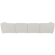 Meridian Furniture Miramar Cream Durable Linen Textured Modular Sofa
