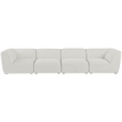 Meridian Furniture Miramar Cream Durable Linen Textured Modular Sofa