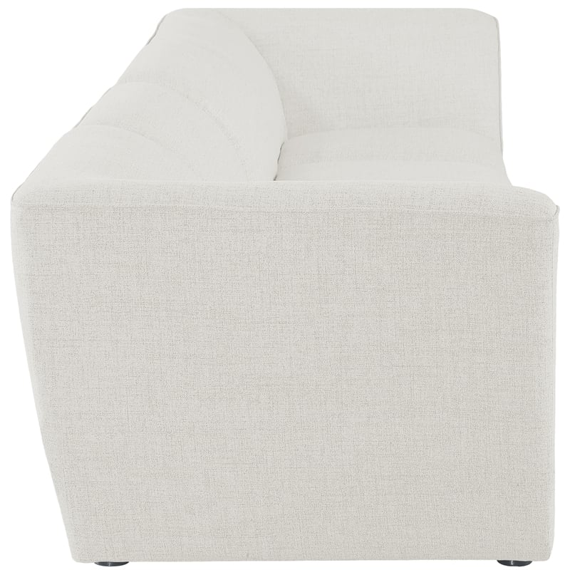 Meridian Furniture Miramar Cream Durable Linen Textured Modular Sofa