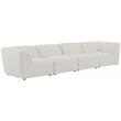 Meridian Furniture Miramar Cream Durable Linen Textured Modular Sofa