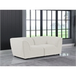 Meridian Furniture Miramar Cream Durable Linen Textured Modular Sofa