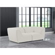 Meridian Furniture Miramar Cream Durable Linen Textured Modular Sofa