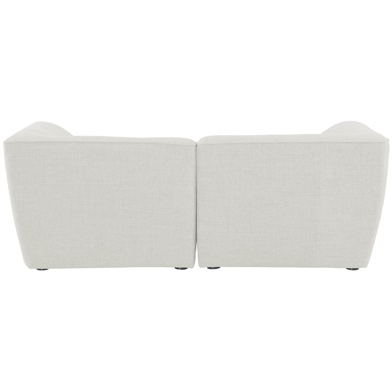 Meridian Furniture Miramar Cream Durable Linen Textured Modular Sofa