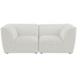 Meridian Furniture Miramar Cream Durable Linen Textured Modular Sofa