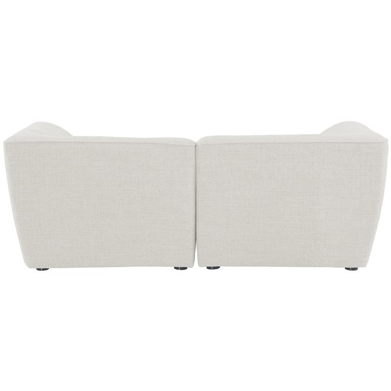 Meridian Furniture Miramar Cream Durable Linen Textured Modular Sofa