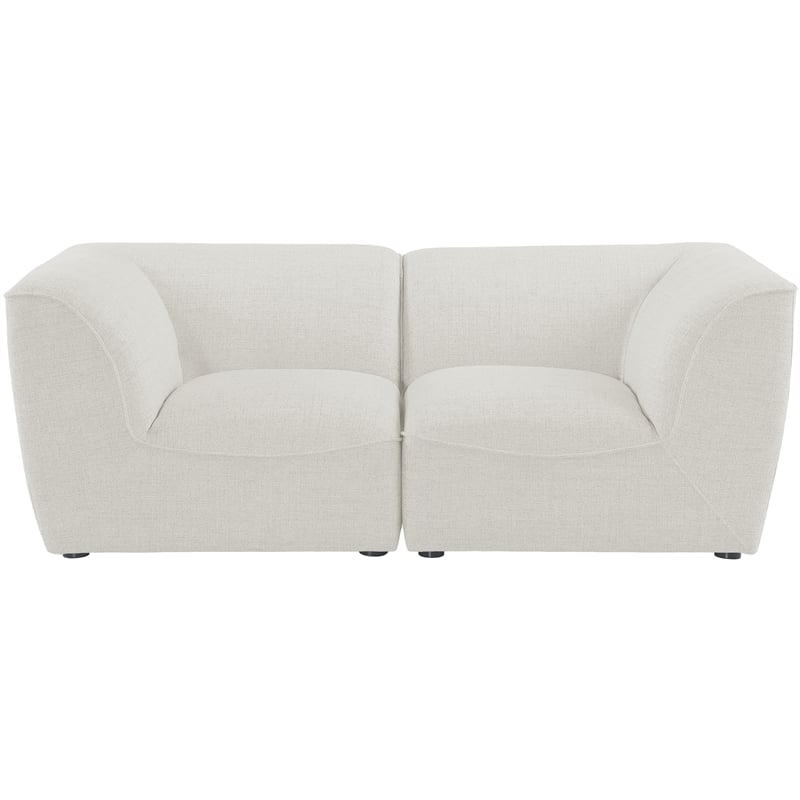 Meridian Furniture Miramar Cream Durable Linen Textured Modular Sofa
