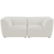 Meridian Furniture Miramar Cream Durable Linen Textured Modular Sofa