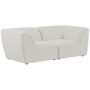 Meridian Furniture Miramar Cream Durable Linen Textured Modular Sofa