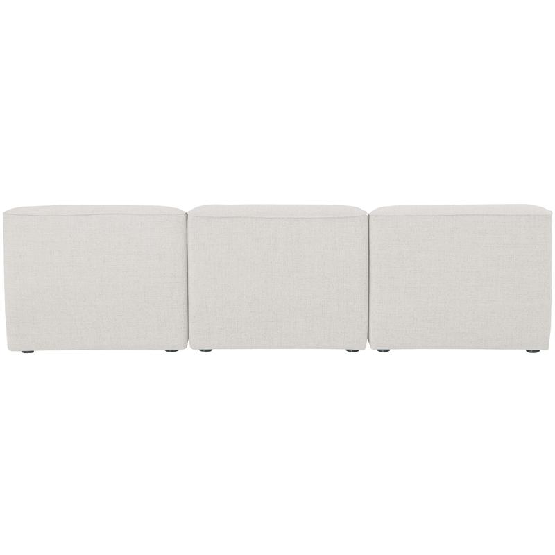 Meridian Furniture Miramar Cream Durable Linen Textured Modular Sofa