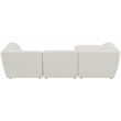 Meridian Furniture Miramar Cream Durable Linen Textured Modular Sectional