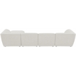 Meridian Furniture Miramar Cream Durable Linen Textured Modular Sectional