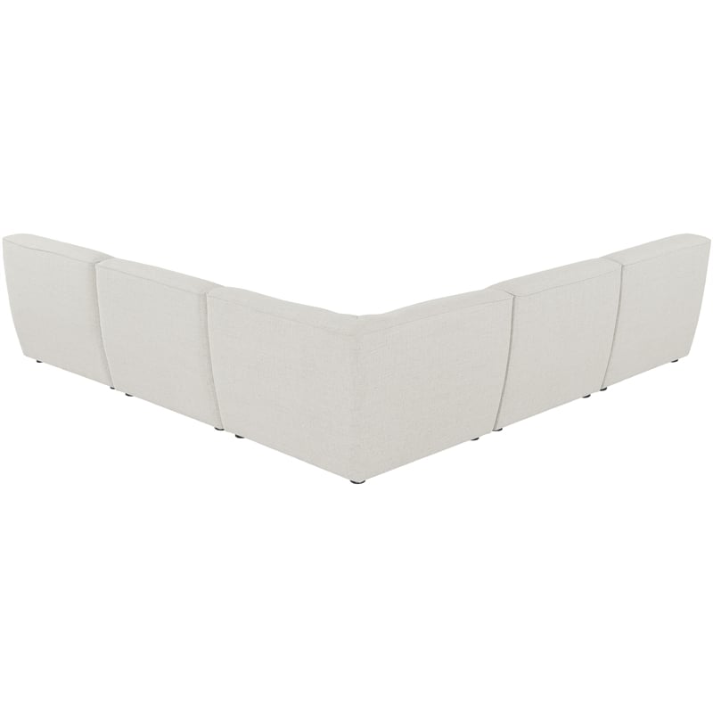Meridian Furniture Miramar Cream Durable Linen Textured Modular Sectional